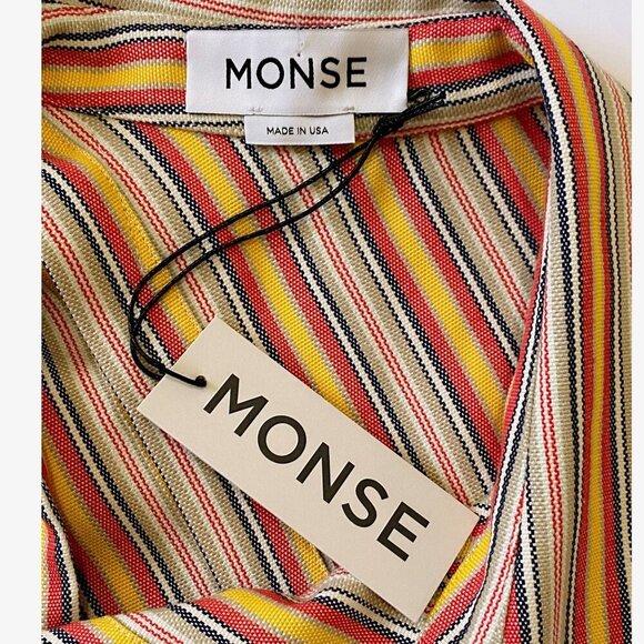 Monse Stripe Deconstructed Dress, Cotton Blend, Size 2, New with tag - Picture 5 of 16